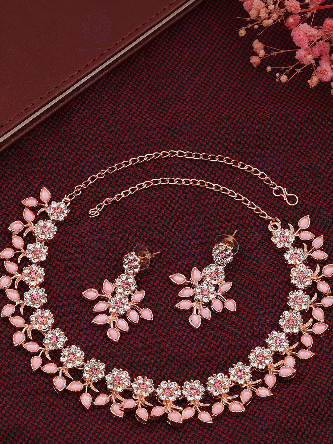 Brado Jewellery Brass Gold-plated Copper Brass Rose Gold Jewellery Set