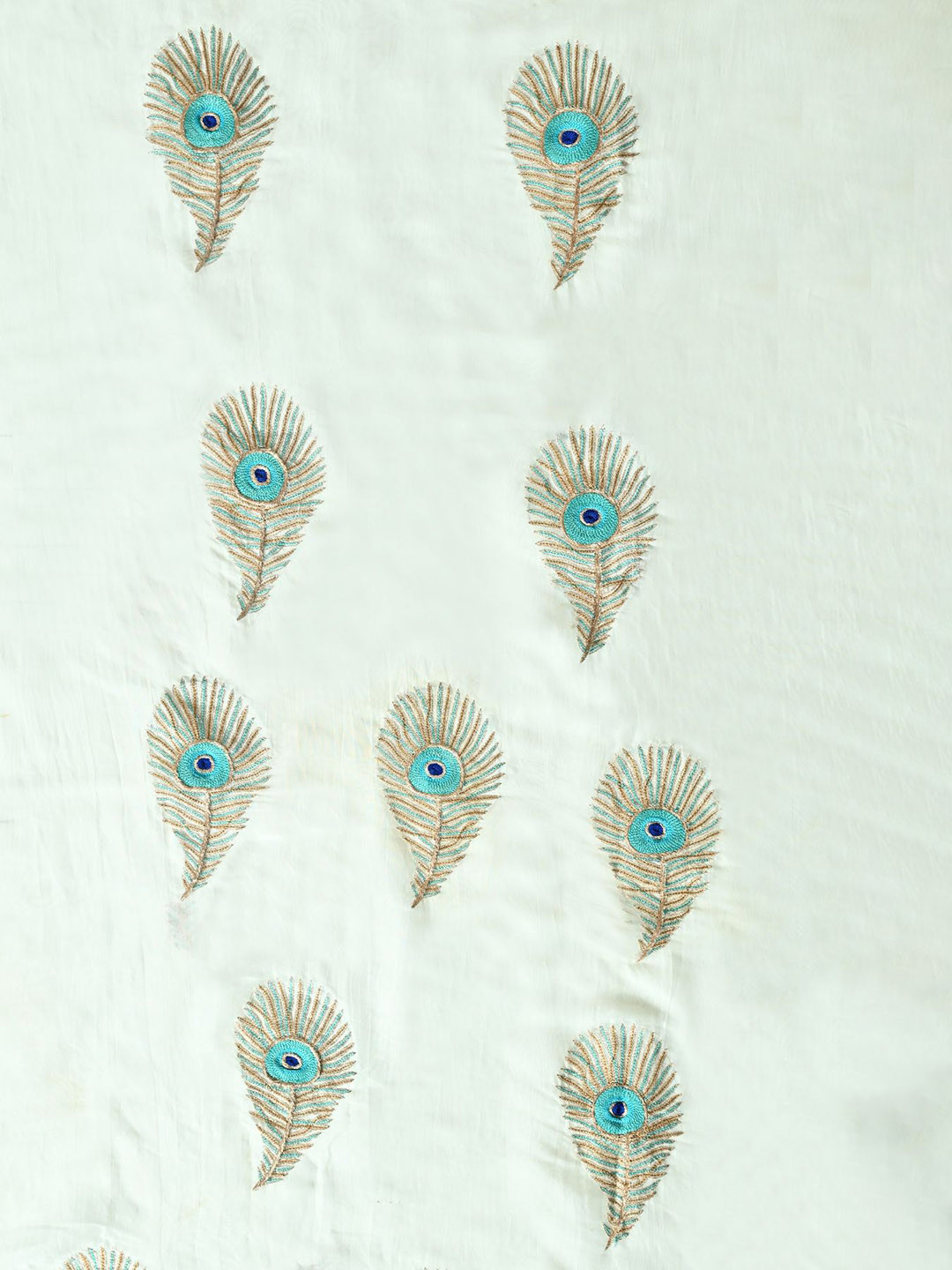 THE WEAVERS SHOP BY RAAVI Ethnic Motifs Embroidered Organza Unstitched Dress Material