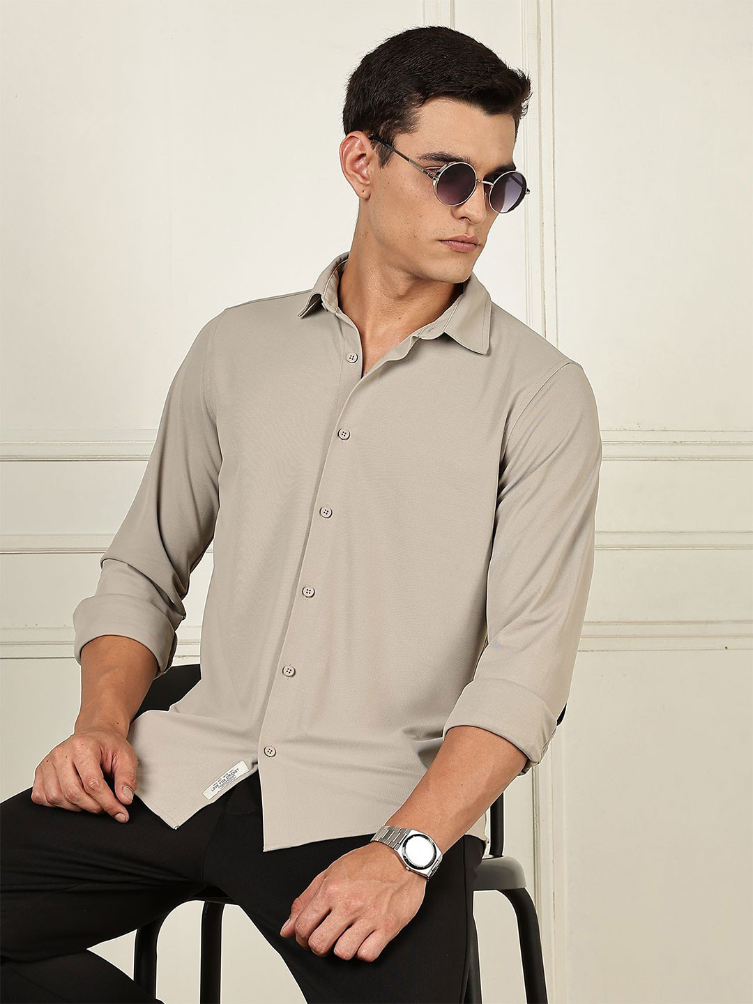 Thomas Scott Men Premium Slim Fit 4 Way Stretch Cool Max Knitted Shirt