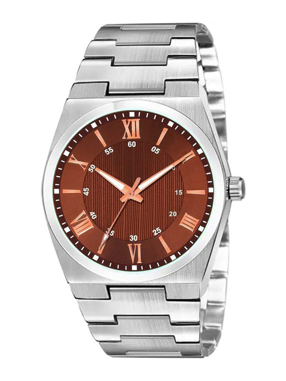 CSAMON Men Textured Dial Analogue Watch - C1020SLV 1016BRO D Chain_SH