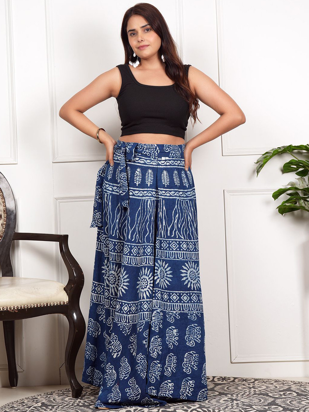 Style Shoes Ethnic Motifs Printed Pure Cotton A-Line Maxi Skirt