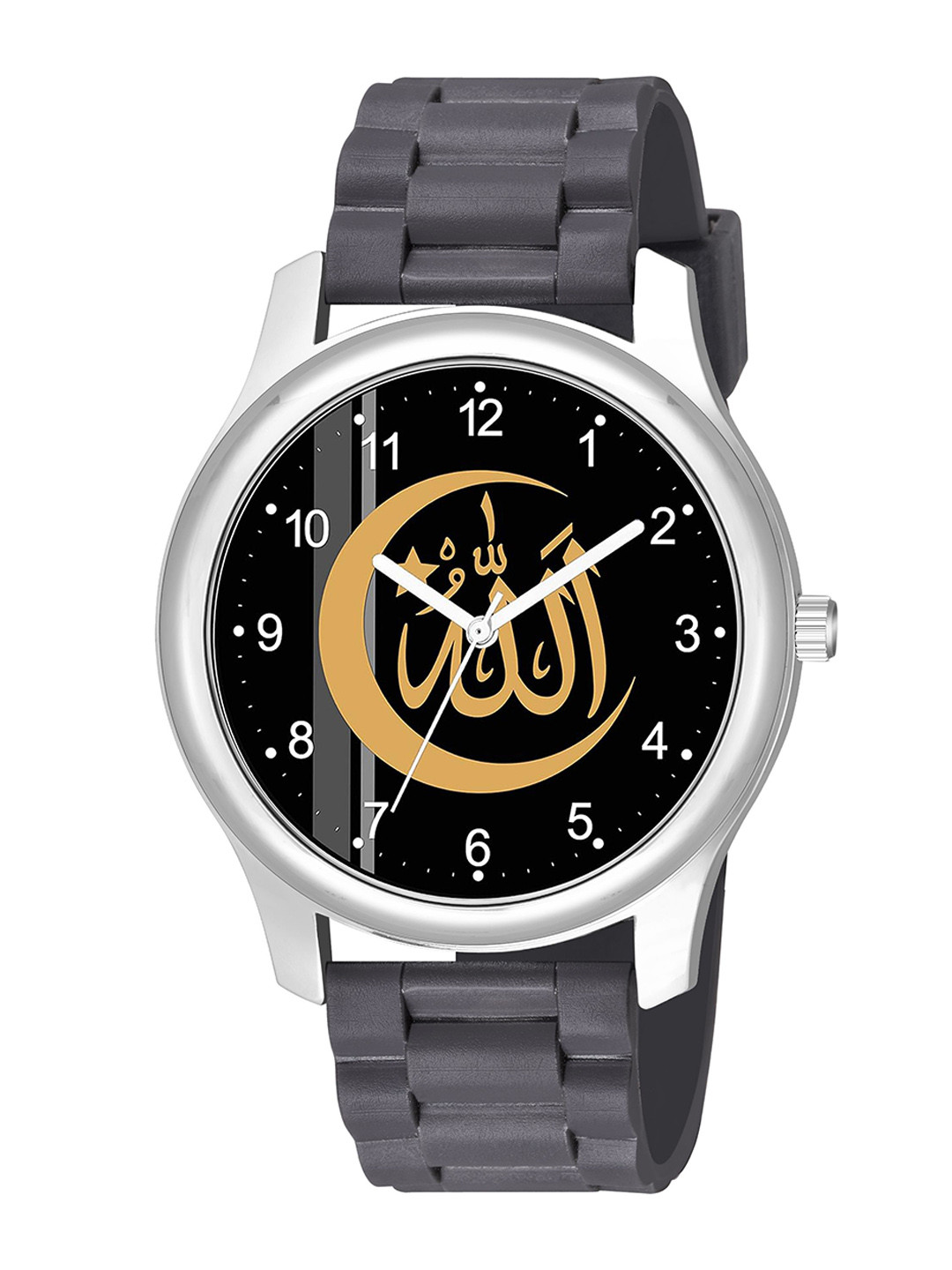 CSAMON Men Dial & Bracelet Style Straps Analogue Watch 1017SLV Islamic NUM01 GREY CD_SH