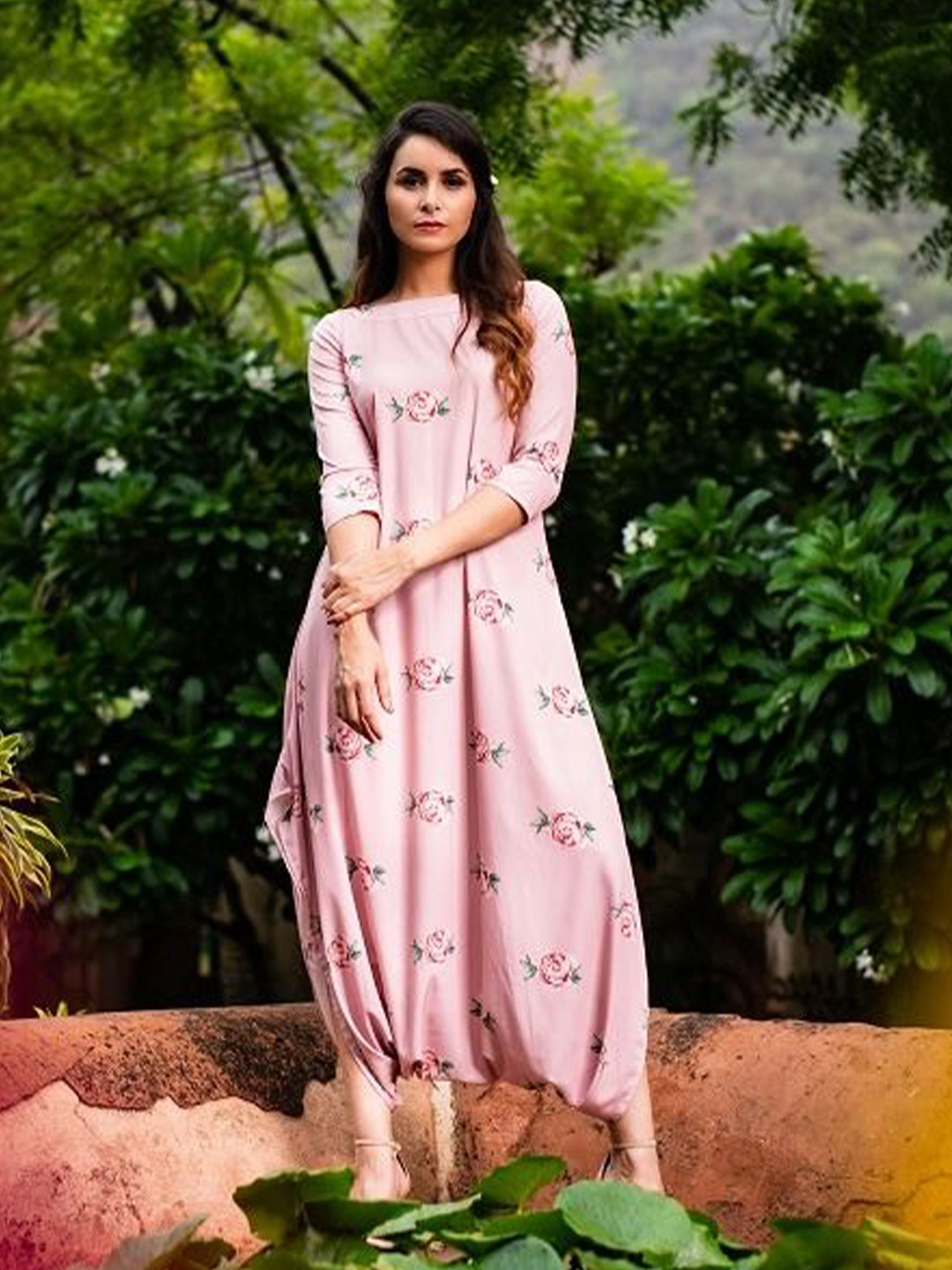 Pasha Pink Sand Dhoti Jumpsuit