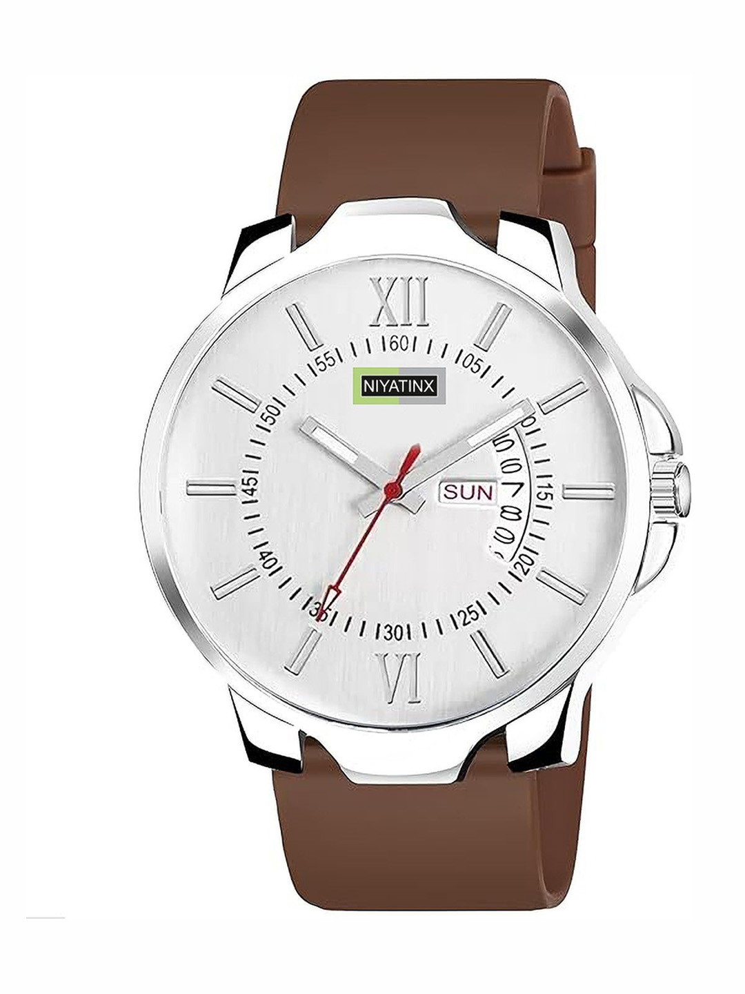 CSAMON Men Printed Dial Analogue Watch - 3KANSLV ROMwhiteDD 804 BRO_SH