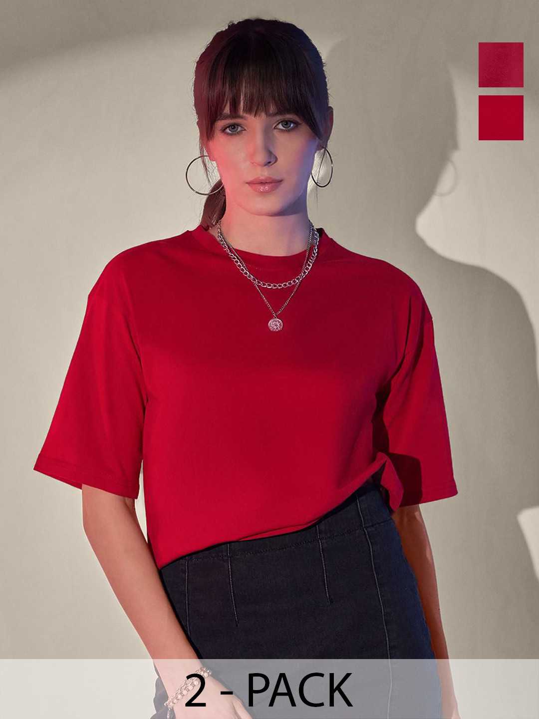 CORSICA Pack Of 2 Boxy Cotton T-shirt