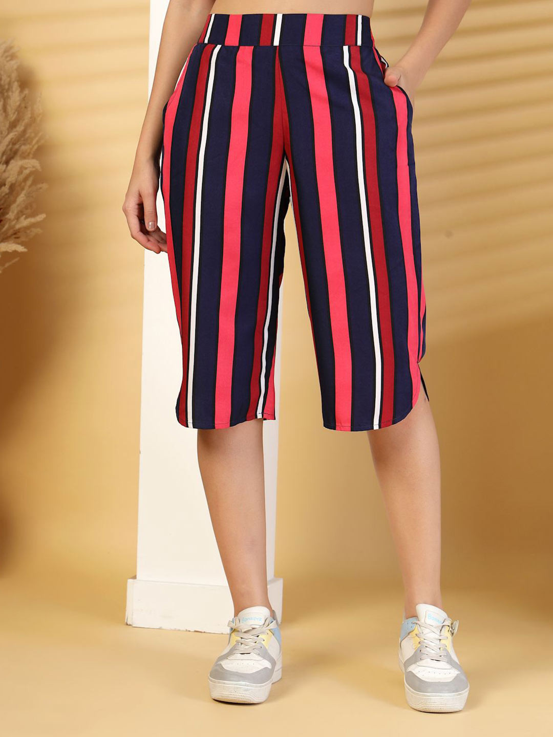 BEING NAUGHTY Women Striped Capris