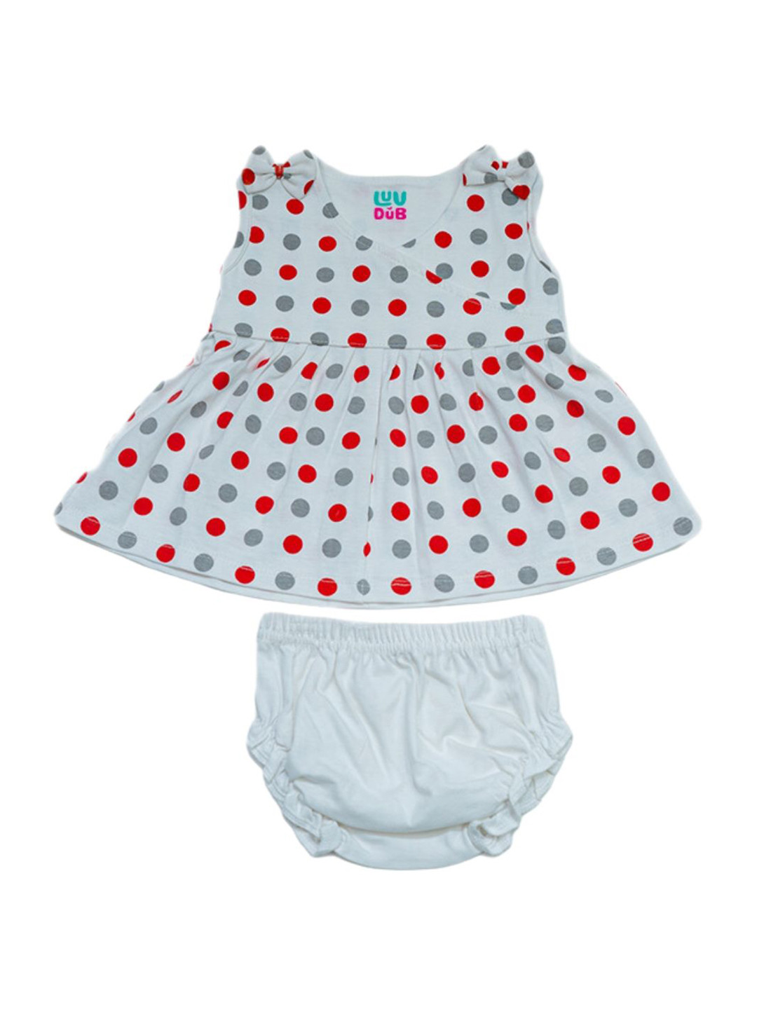 LUV-DUB Girls Polka Dot Cotton A-Line Dress