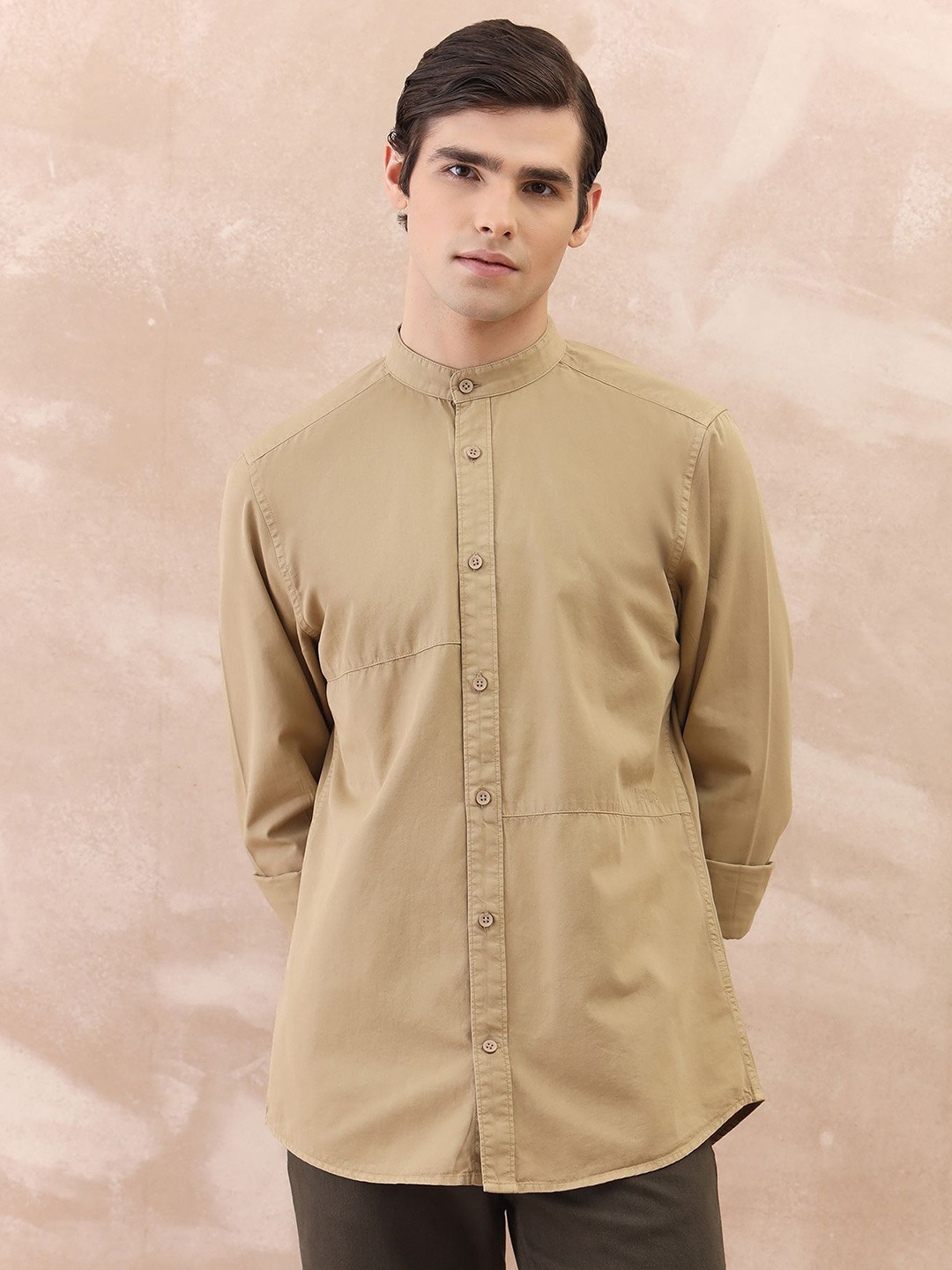 Iconic Men Mandairan Coller Slim Fit Shirt