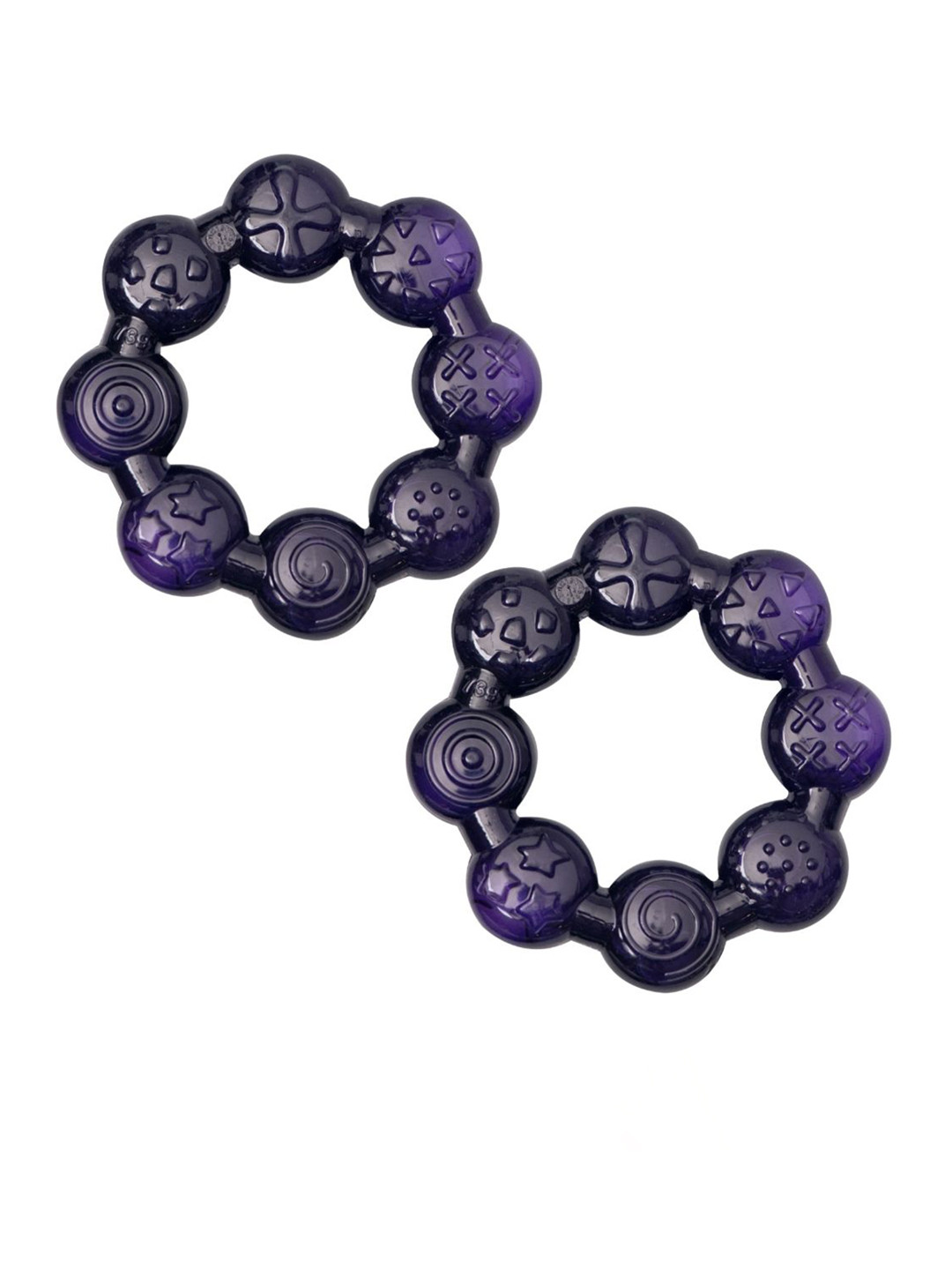 Adore Set Of 2 Luscious Water Filled Eva Teether- Purple