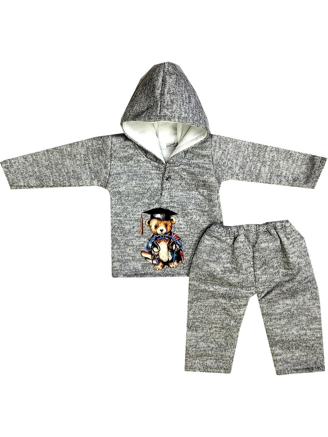 Fly Step Karachi Kids Hooded Printed Clothing Set