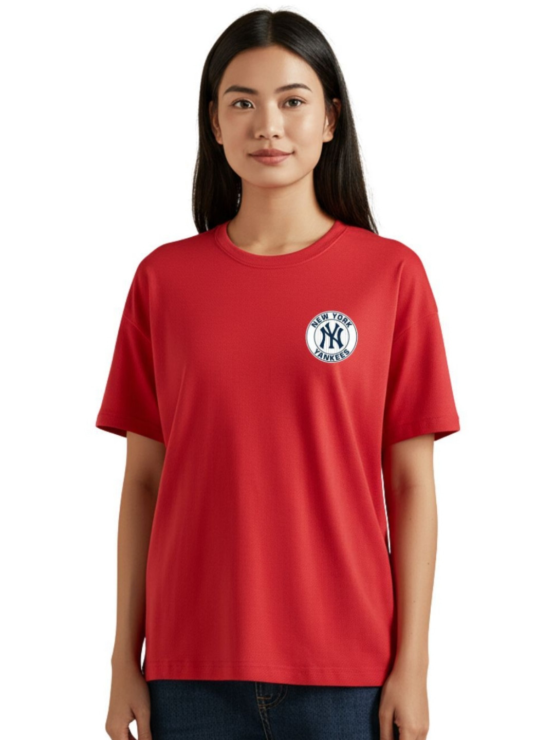 PULP Unisex New York Yankees Printed Short Sleeves Pure Cotton T-shirt