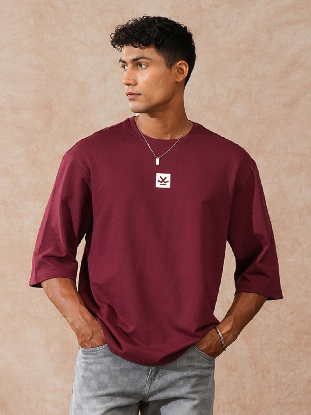 WROGN Round Neck Cotton Oversized T-shirt