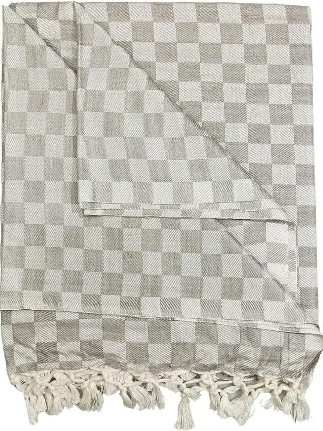VANISHREE WORLD Grey Cotton Double Bed Blanket