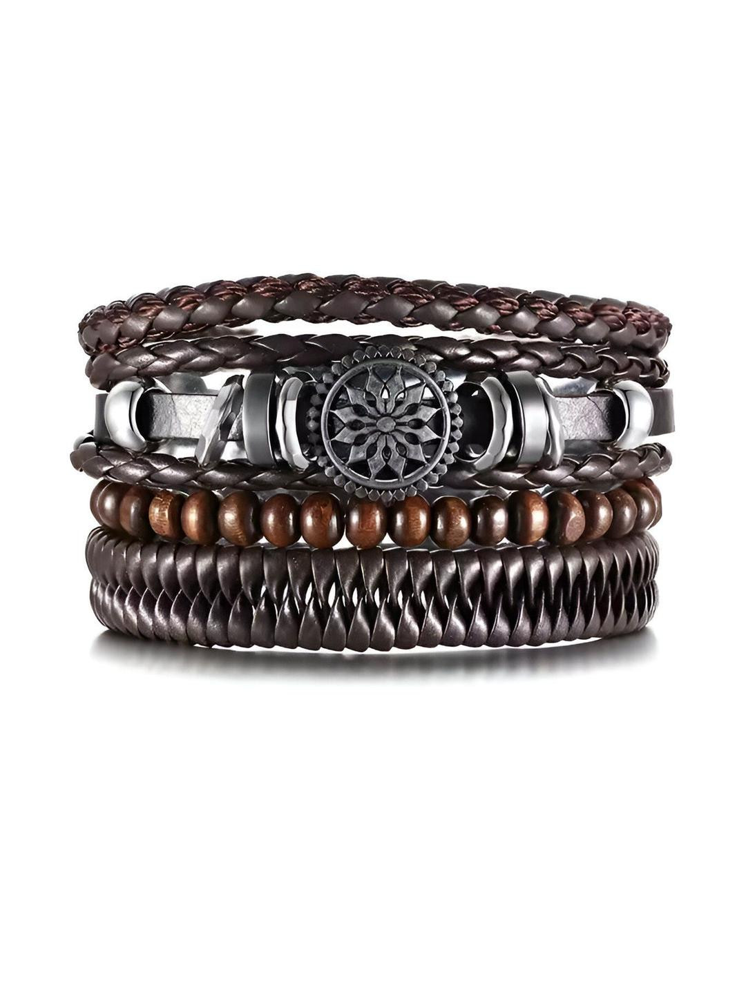 Fashion Frill Bracelet For Men Black Leather Bracelet For Men Jewellery