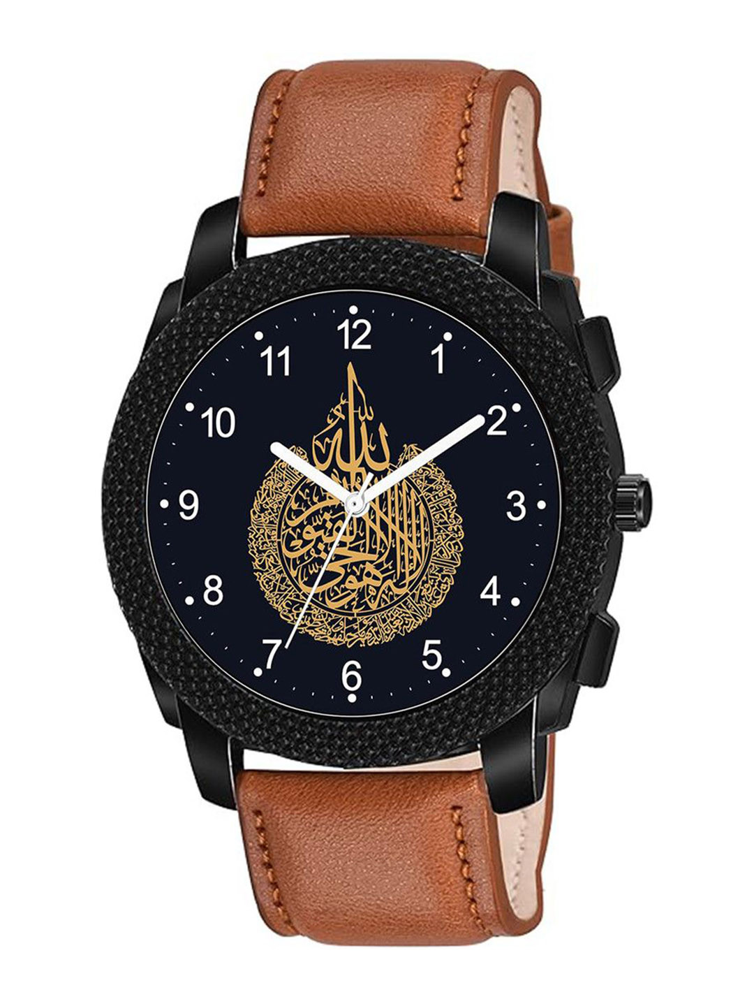 CSAMON Men Printed Dial Analogue Watch - C1004BLK Islamic NUM04 TAN