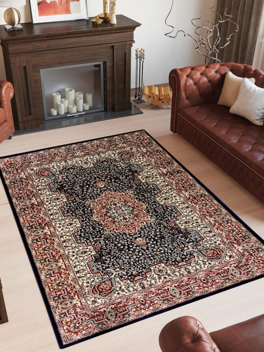 Carpet Decore Ethnic Motifs Water Resistant Regular Carpets