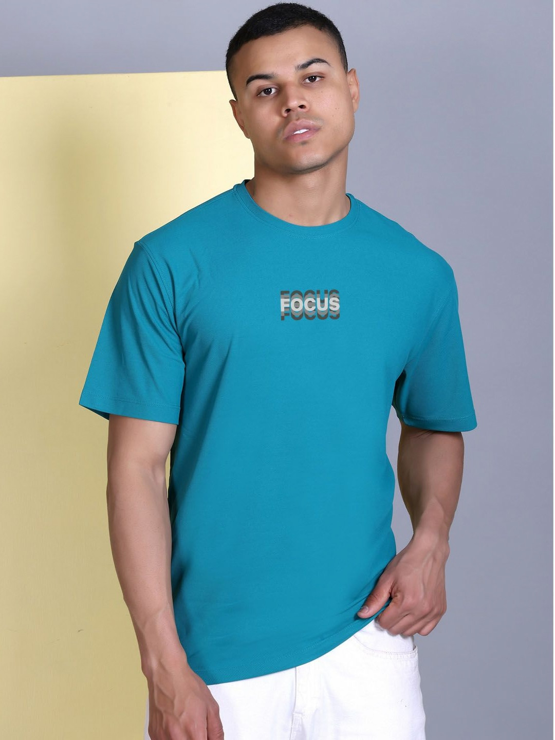 MOUNTAIN COLOURS Typography Printed Round Neck T-Shirt