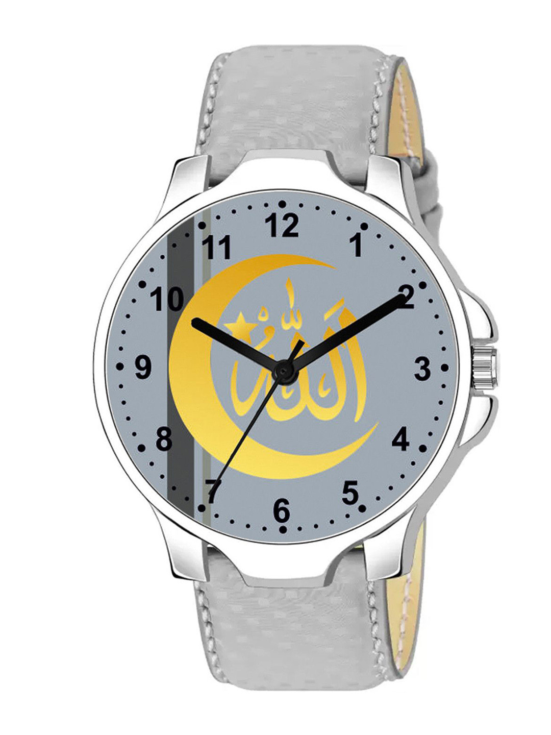 CSAMON Men Printed Dial Analogue Watch 3KANSLV Islamic GREYNUM01 GREY L_SH