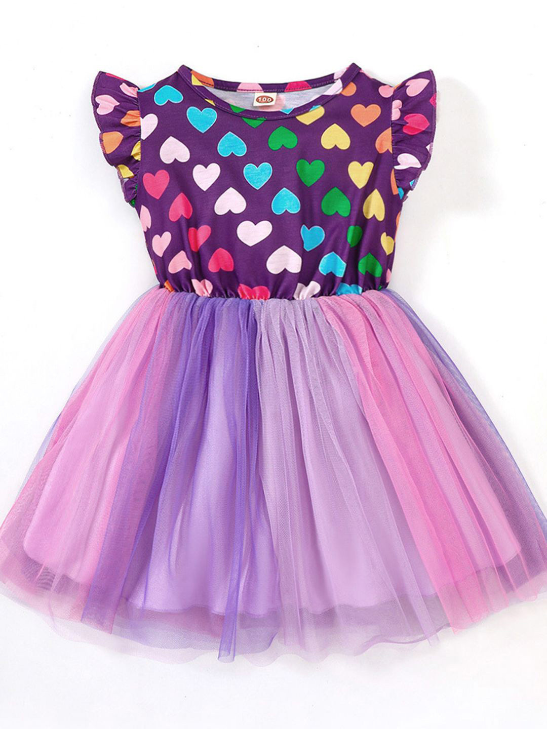 YK Print Kids-Girls Floral Printed Fit & Flare Dress