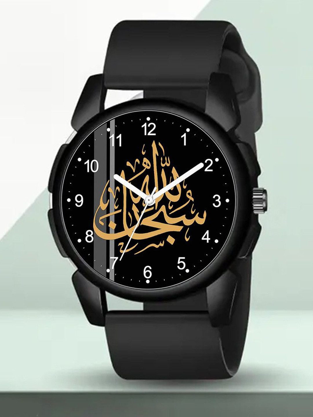 CSAMON Men Dial & Leather Straps Analogue Watch J16BLK Islamic NUM05 BLK804_SH