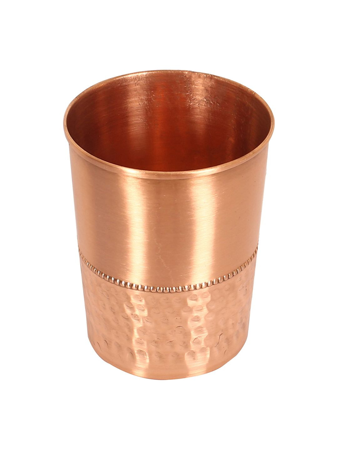 Kuber Industries Copper Hammered Water Glass For Kitchen & Health Benefits Set of 1 Copper