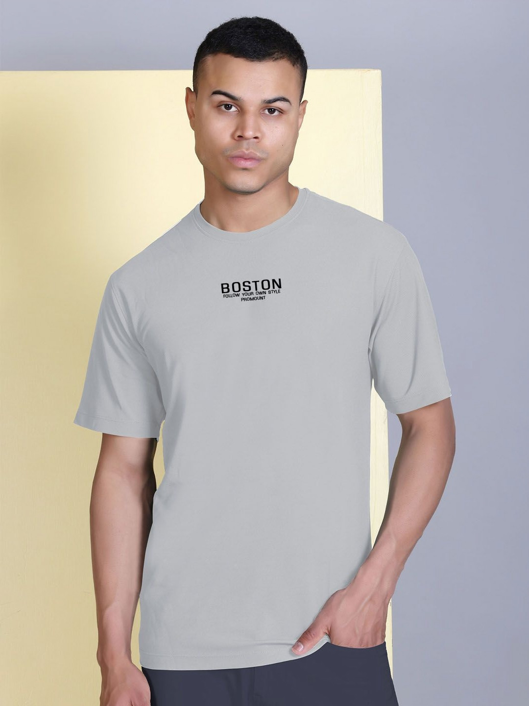 Boston Men Typography Regular Fit T-shirt