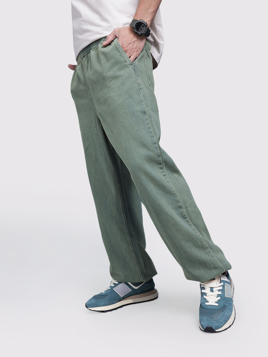 The Roadster Life Co. Men Parachute Fit Vintage Wash Pure Cotton Joggers