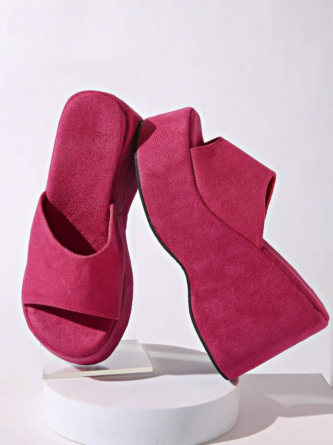 GLO GLAMP Pink Charm Wedges Heels