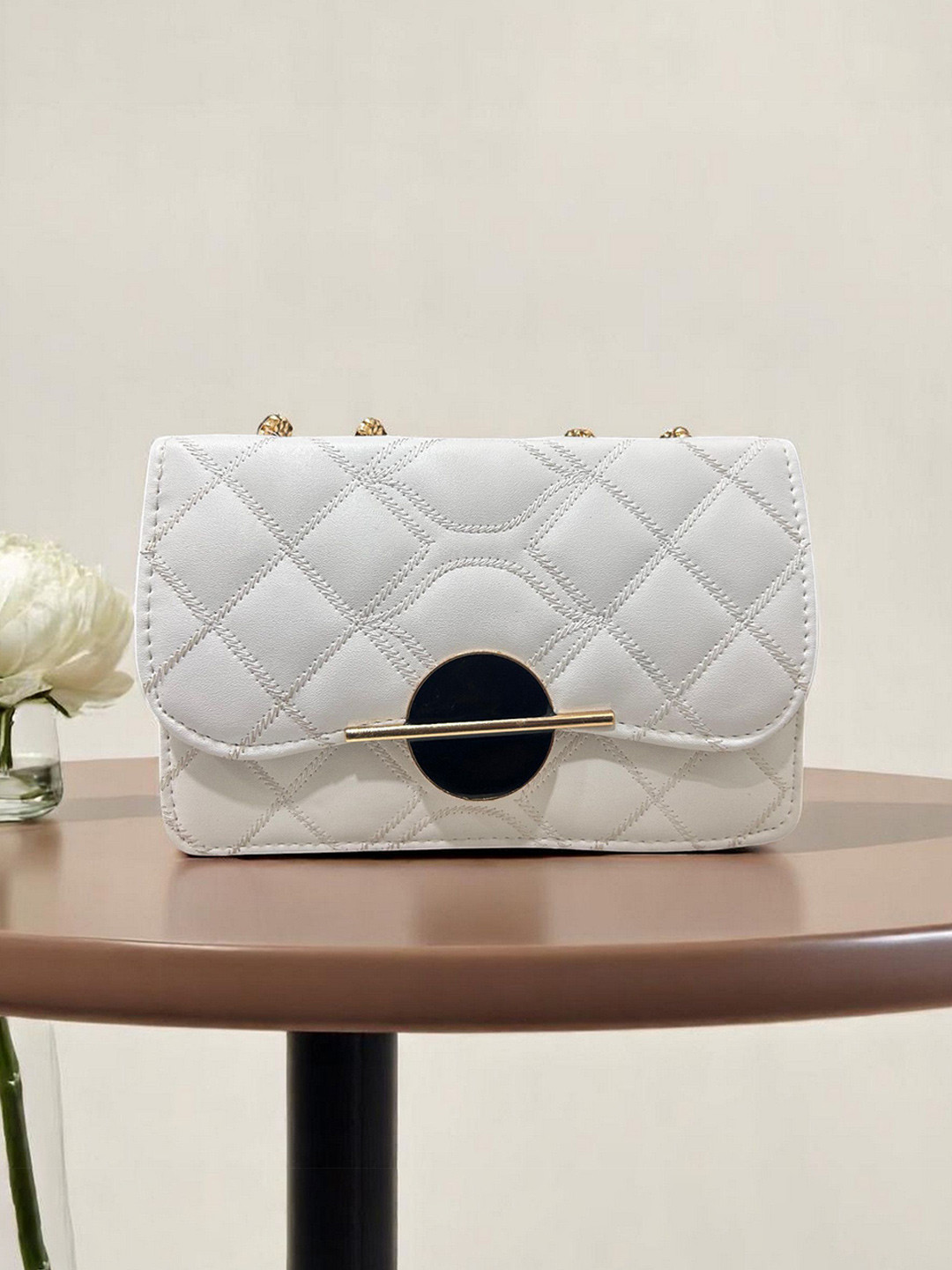 CLARIS JAMES Solid Embroidered Regular Sling Bag