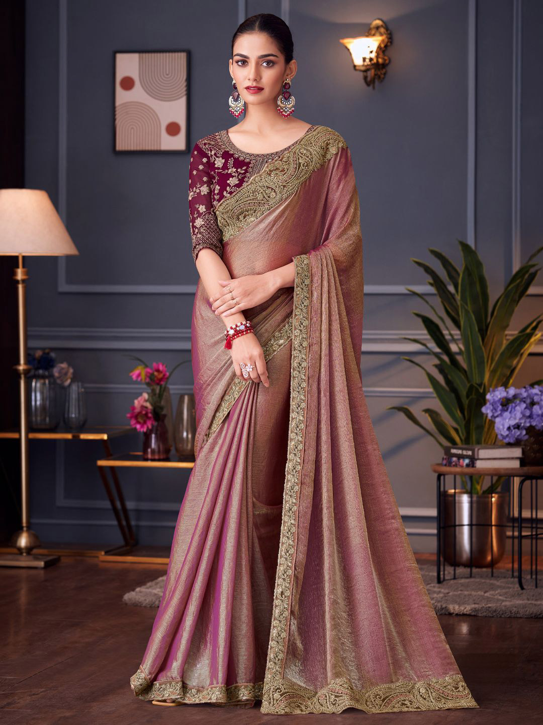 Mitera Aari Work Pure Chiffon Saree