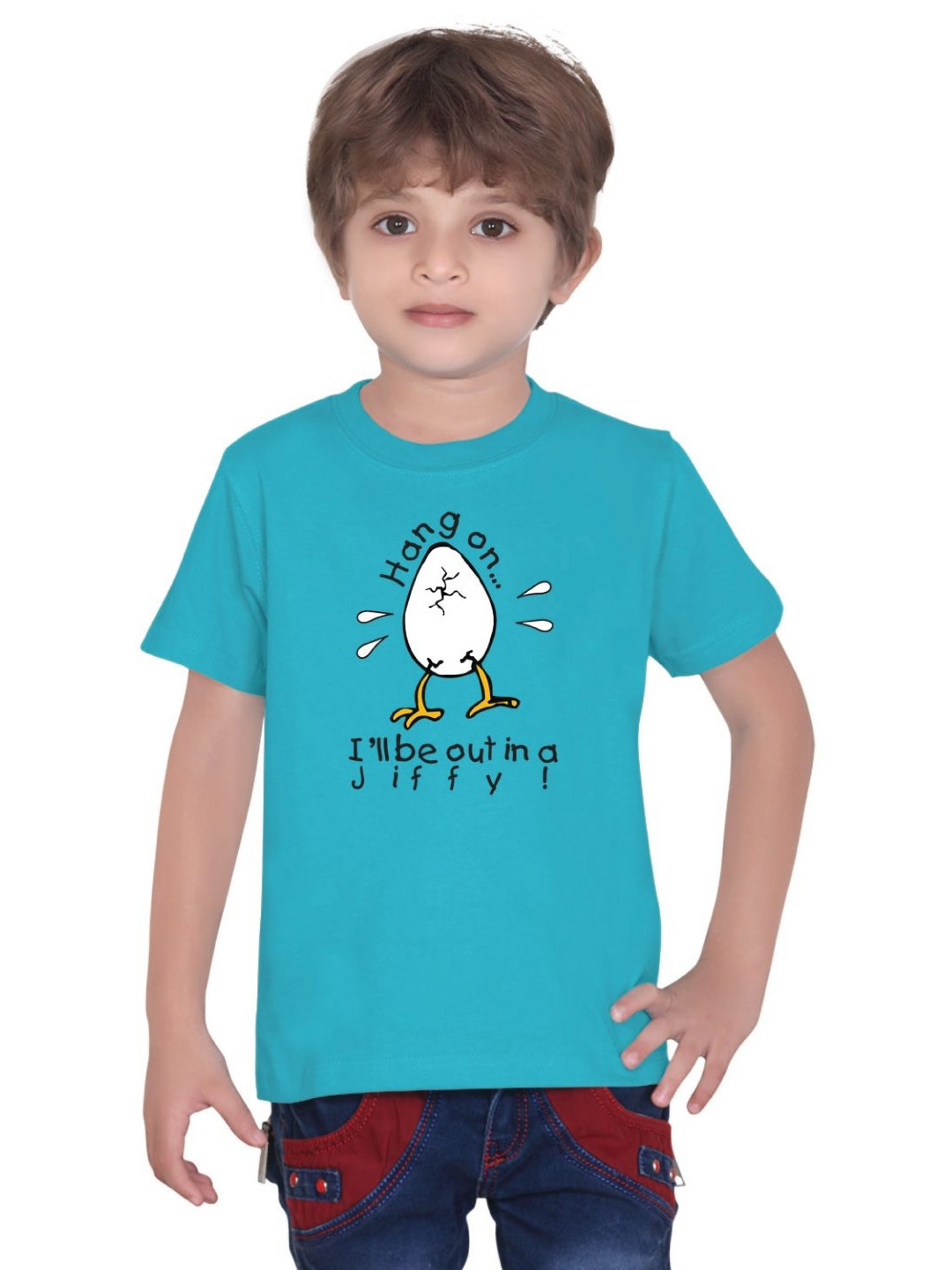 Tantra Kids Round Neck Anda ka Funda Printed T-shirt