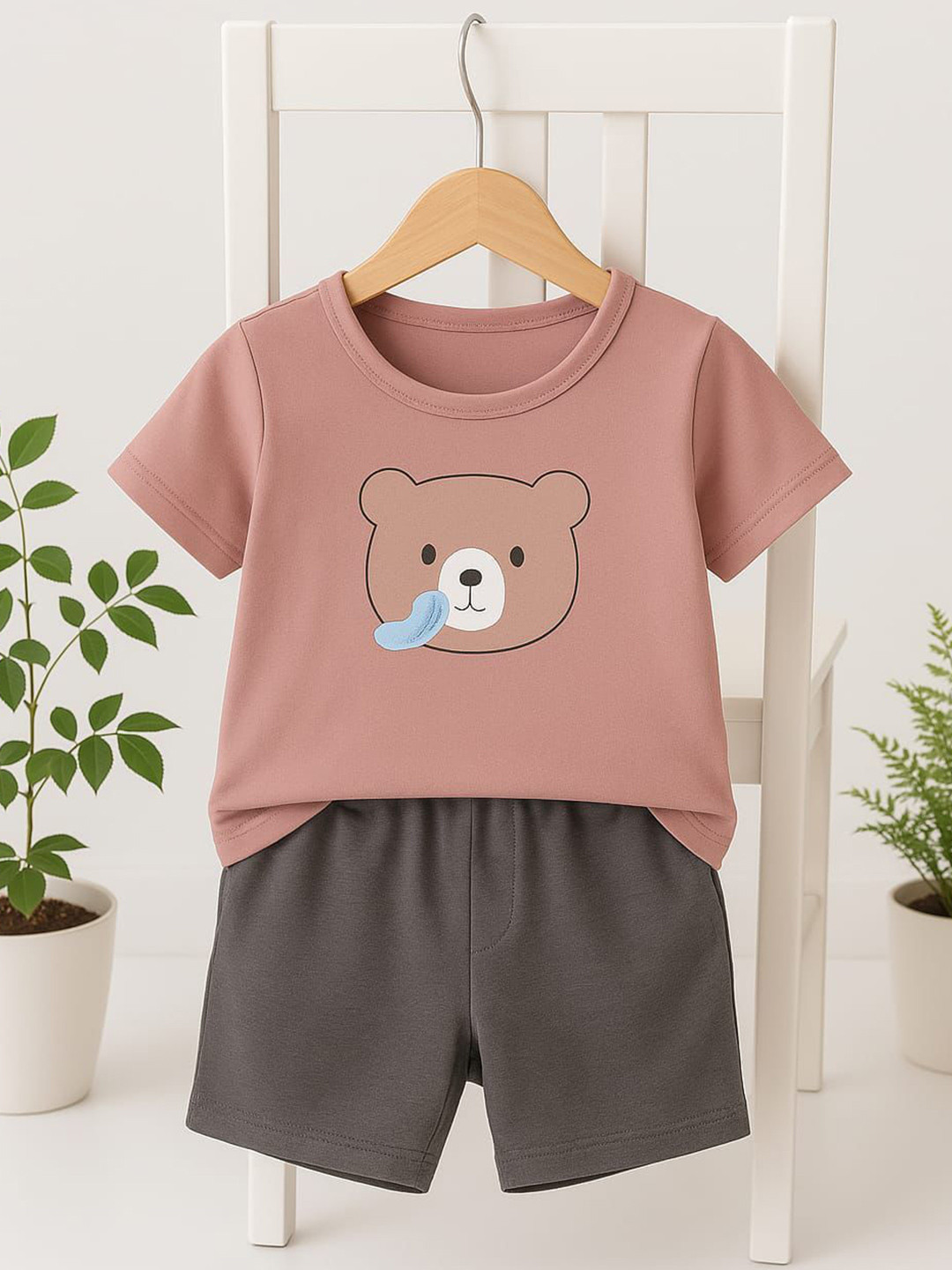 Lil.snuggles Kids-Unisex Pink Pure Cotton Clothing Set