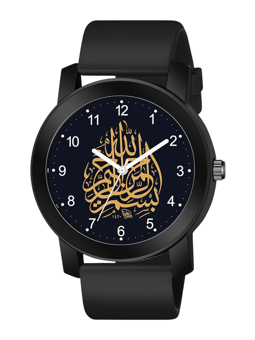 CSAMON Men Printed Dial & Straps Analogue Watch PandoBLK Islamic NUM02 804 BLK_SH