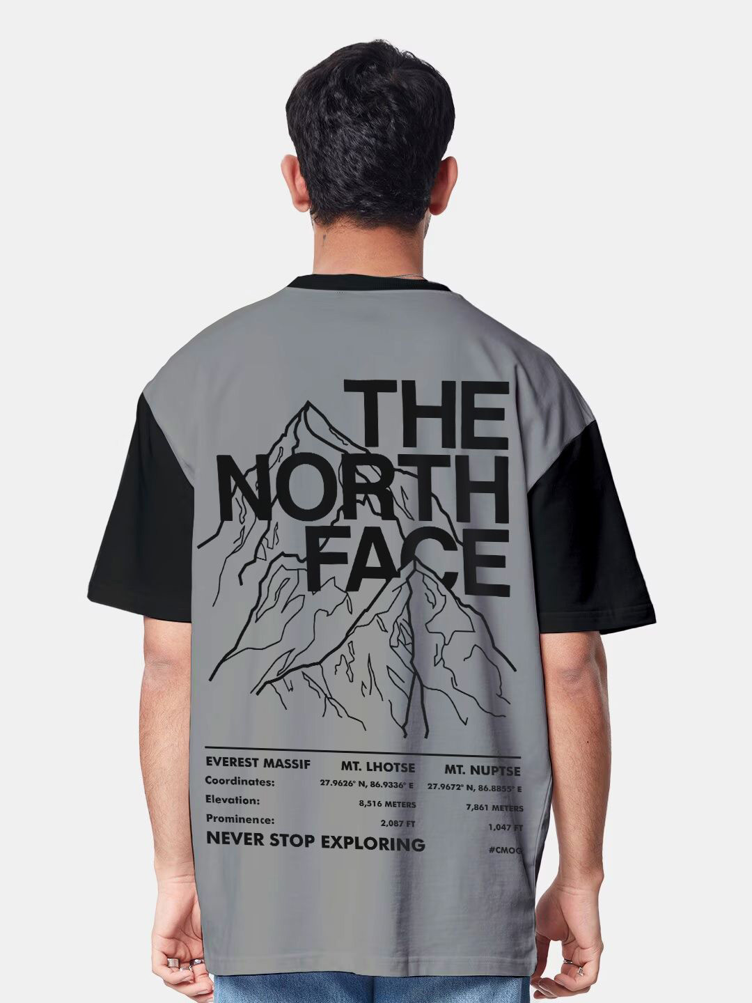 Crazymonk Never Stop Exploring Graphic Printed Oversized Cotton T-shirt