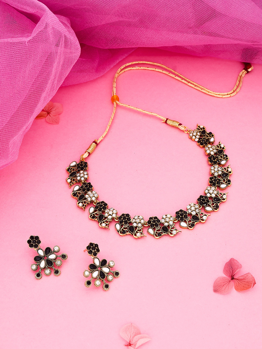 Brado Jewellery Brass Gold White Black Jewellery Set