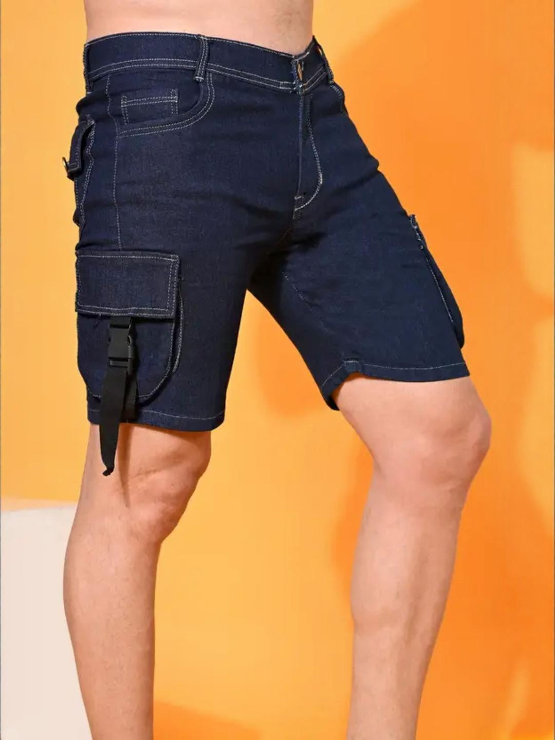 SZN Men Regular Fit Mid-Rise Denim Shorts