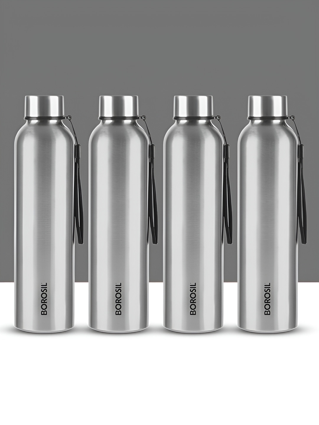 BOROSIL Laguna Steel Stainless Steel Single Wall Vacuum 4 Piece Water Bottle - 1L