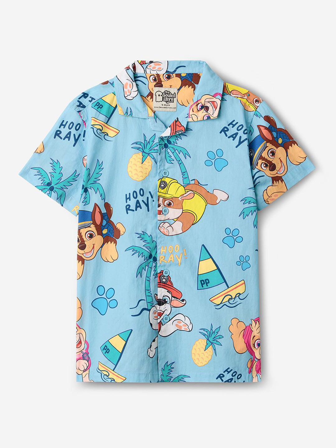 The Souled Store Boys Regular Fit PAW Patrol Printed Blue Shirts