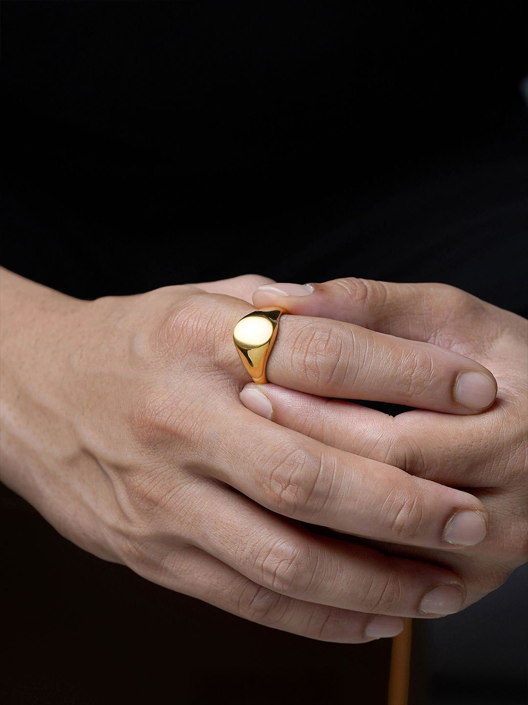 SWASHAA Zane Matte Signet Mens Ring