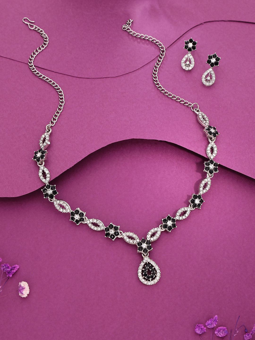 Brado Jewellery Brass Gold-plated Silver White Black Jewellery Set