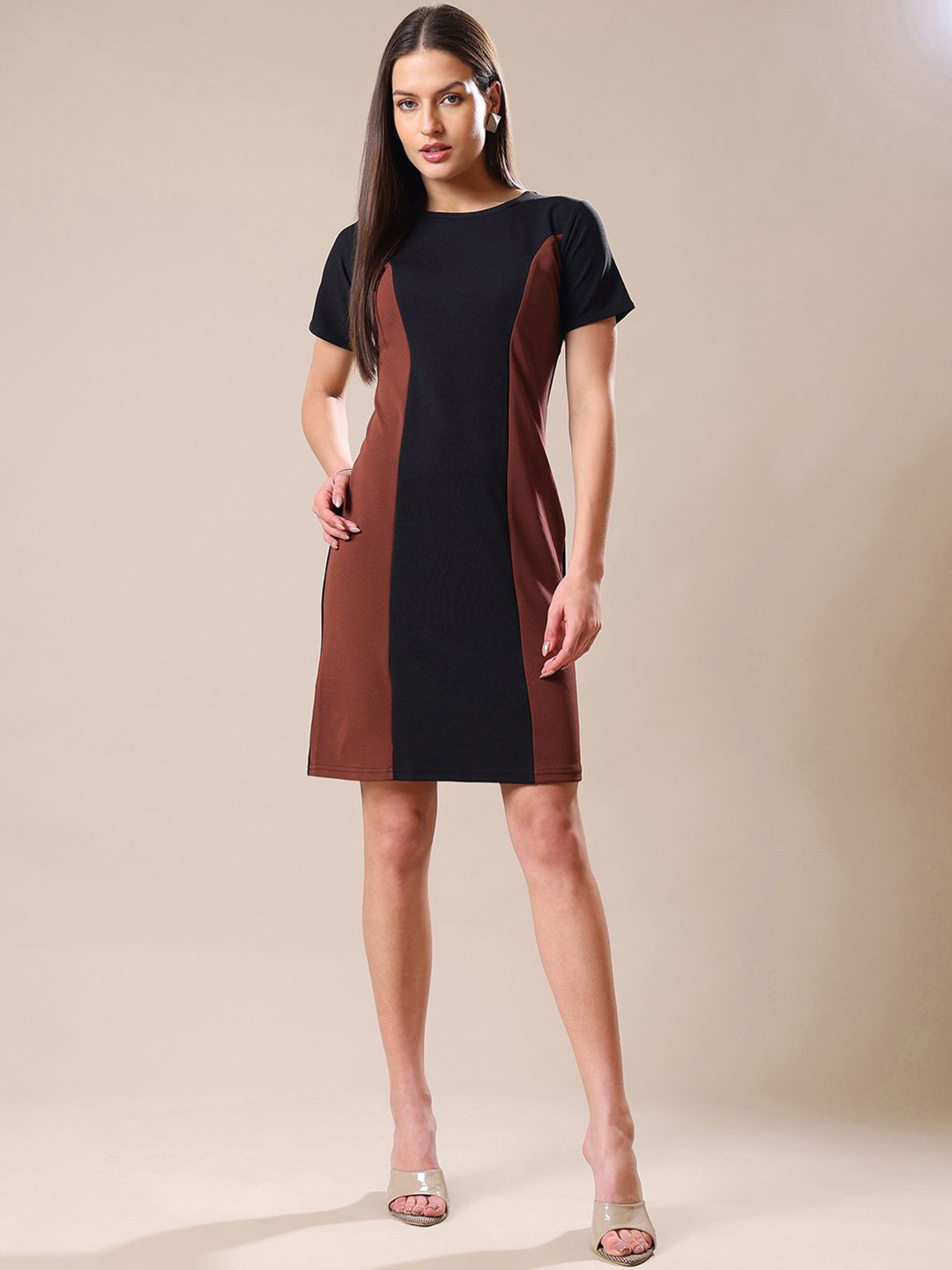 MILOST Women Colourblock A-Line Mini Dress