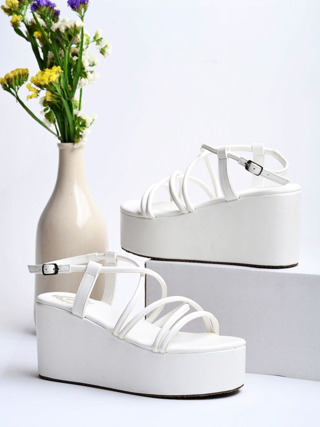 Stylestry Strappy Wedge Heel Sandals