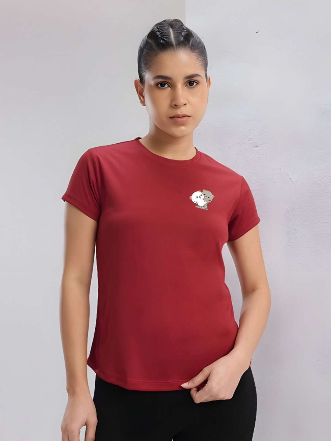 ◆EMIS◆ WOMENS APPLIQUE TSHIRTNAVY m1037_1334690 Buy SZN Women Printed Applique T-shirt - Tshirts for Women