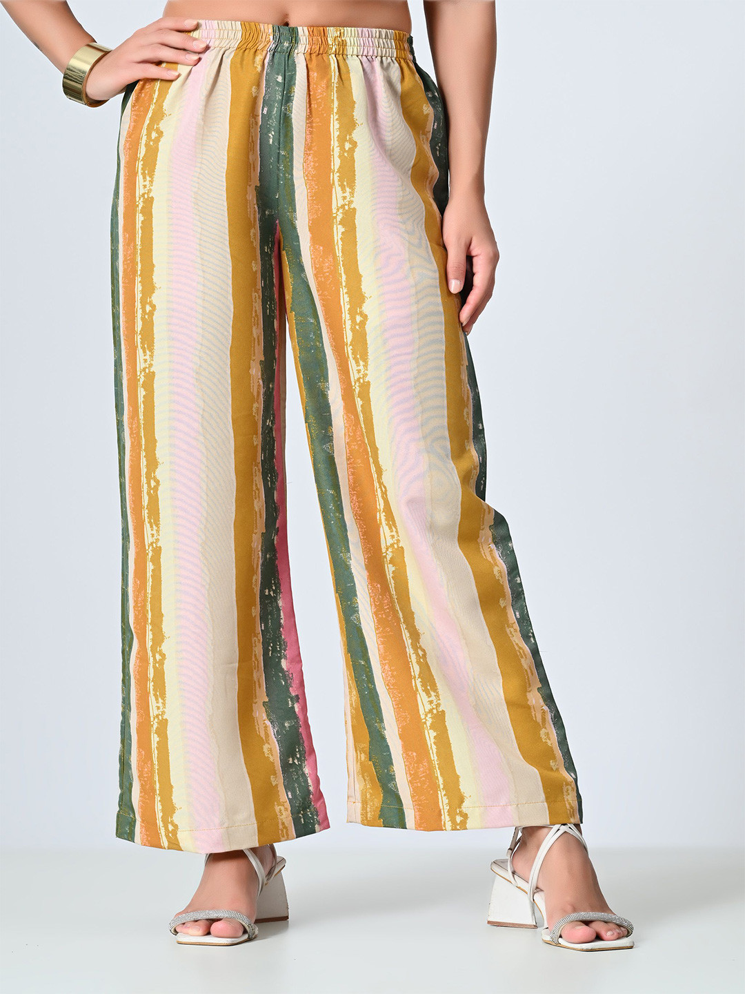 OTIRA Women Striped Crepe Palazzo