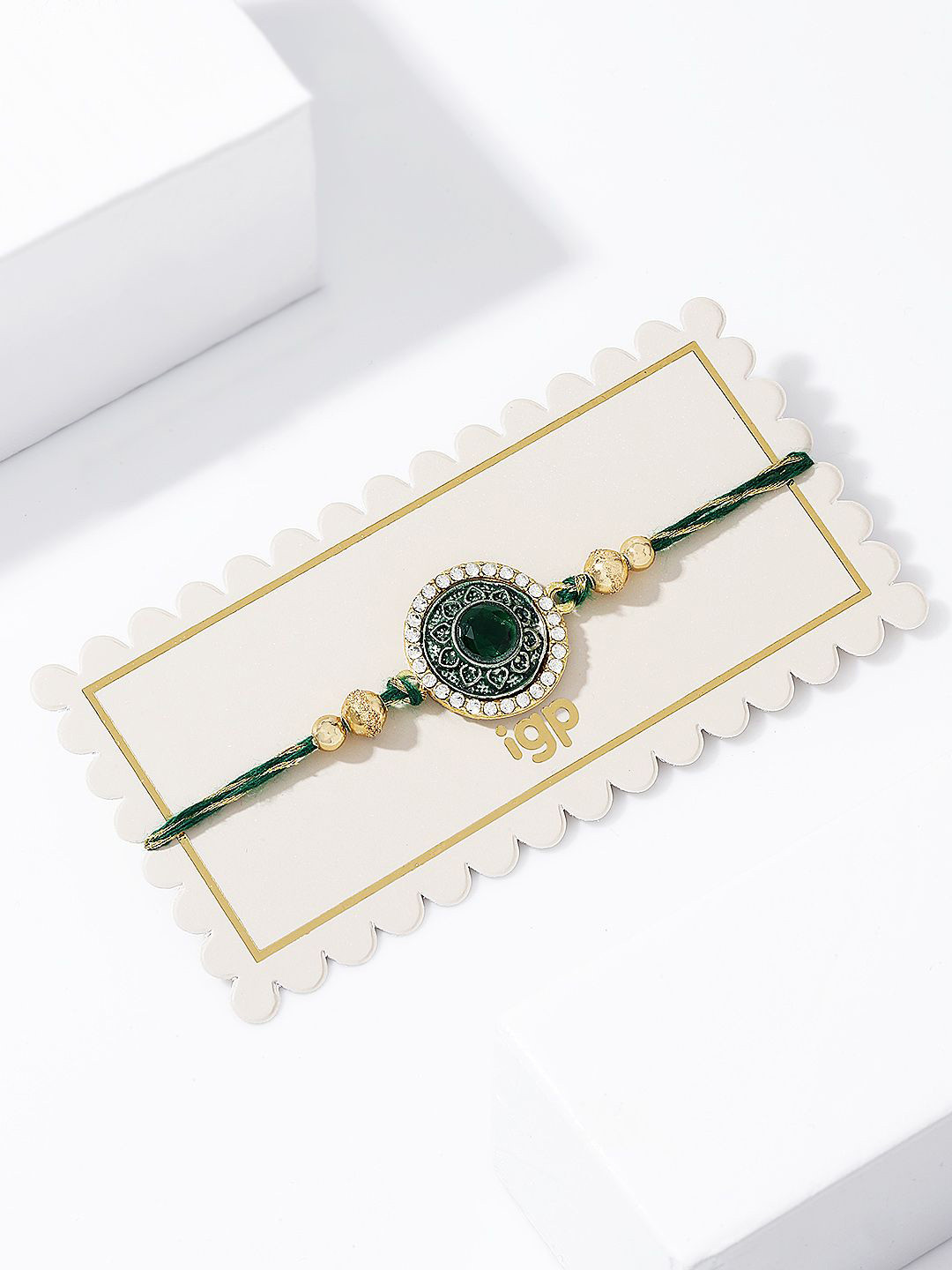 IGP Thread Semi Precious Stone Rakhi