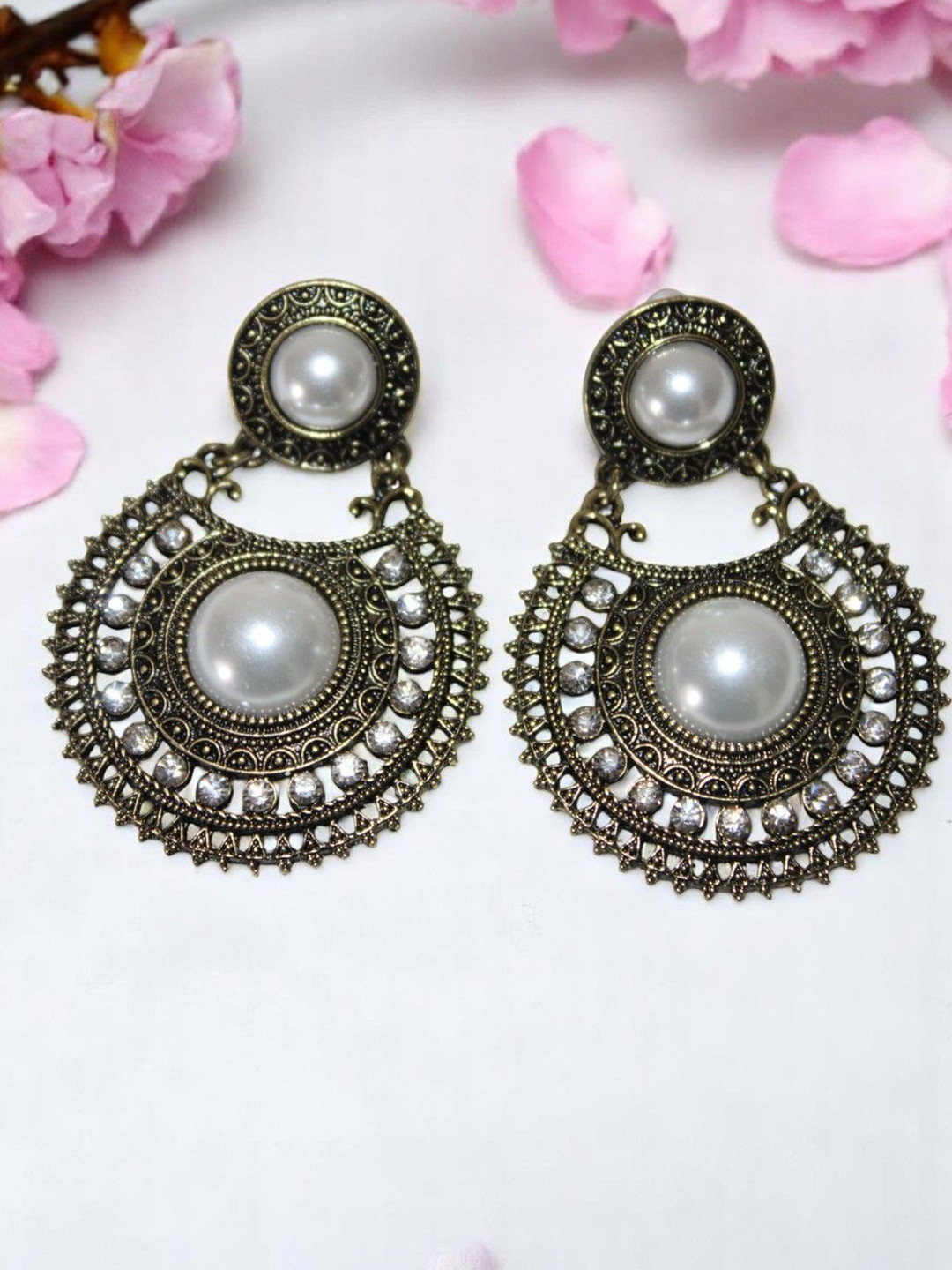 Jolly Faces Pearls Beaded Contemporary Antique Drop Earrings