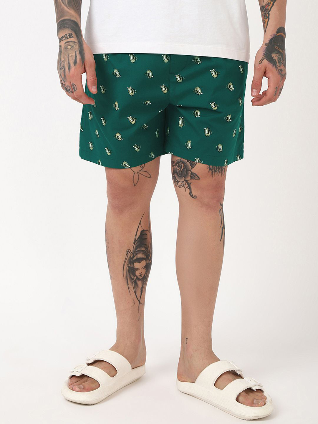 Bewakoof Men's Green All Over Printed Boxers