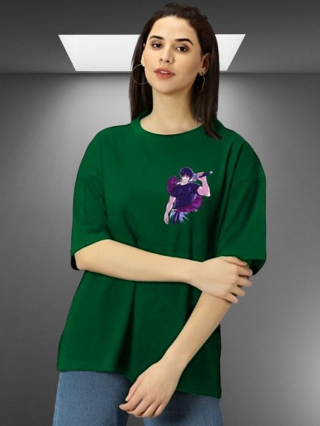 Kushi Flyer Women Toji Jujutsu Kaisen Print Oversized T-shirt