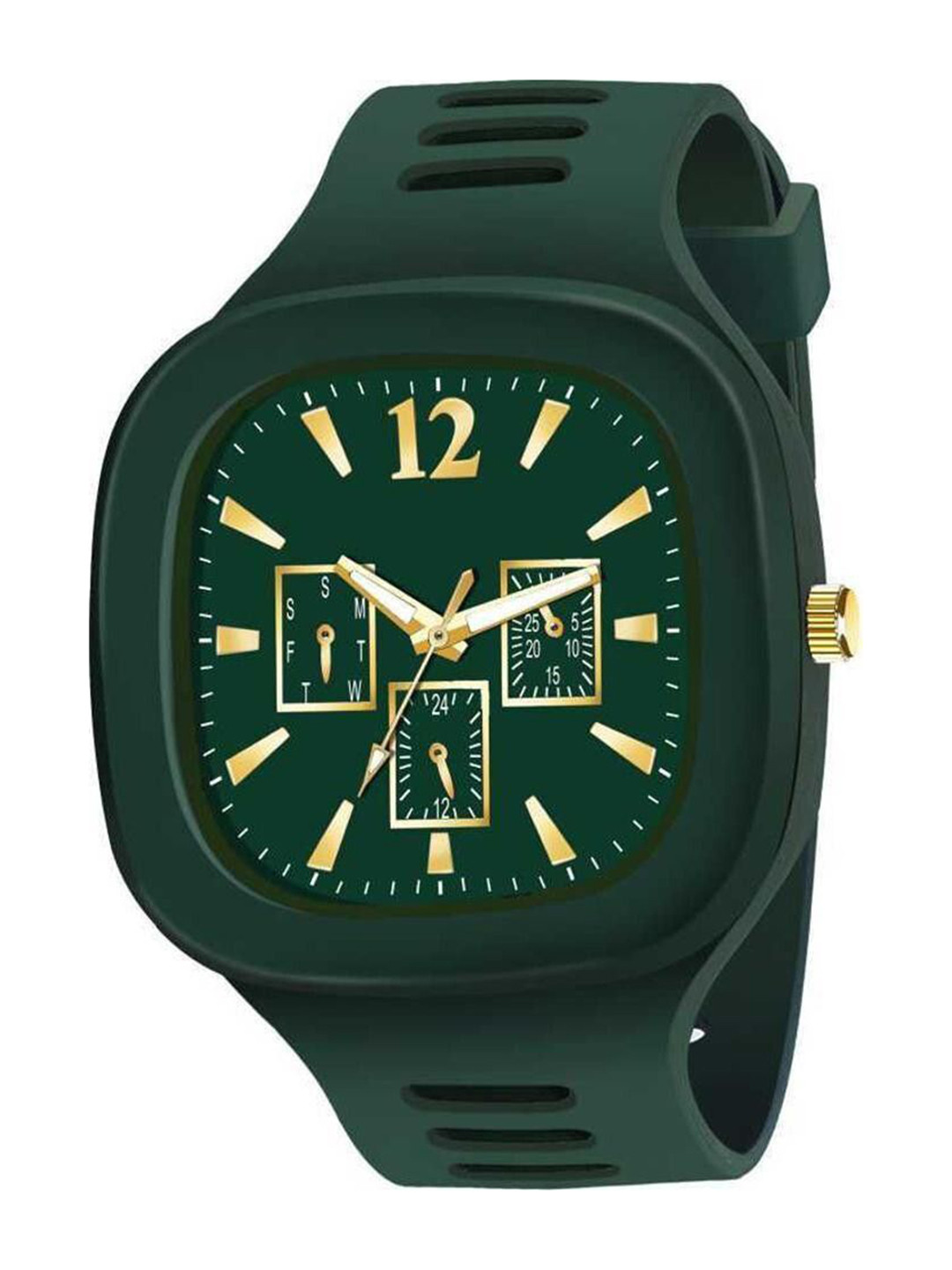 CSAMON Men Embellished Dial & Straps Analogue Watch Miler Green