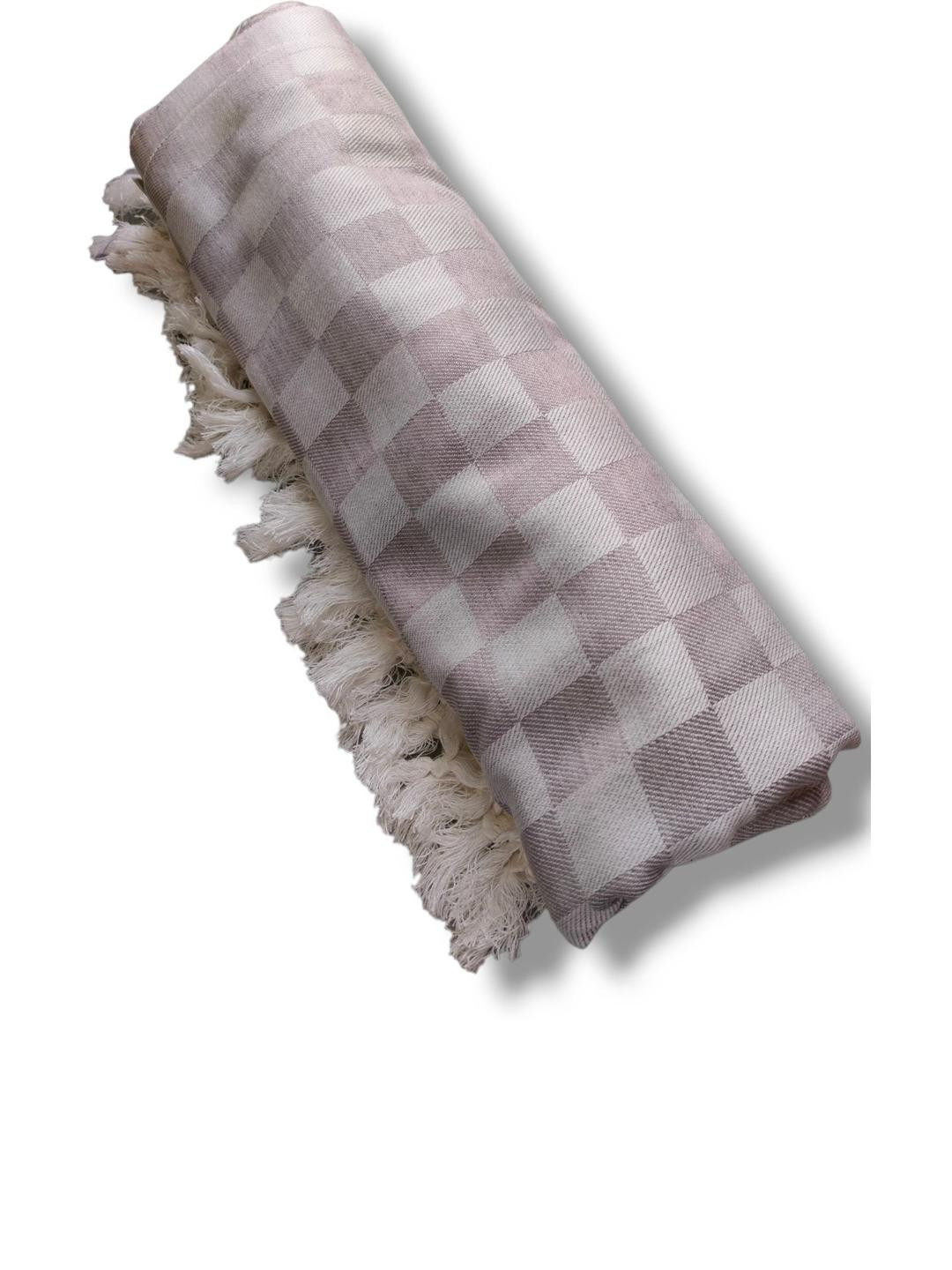 VANISHREE WORLD Grey Cotton Double Bed Blanket